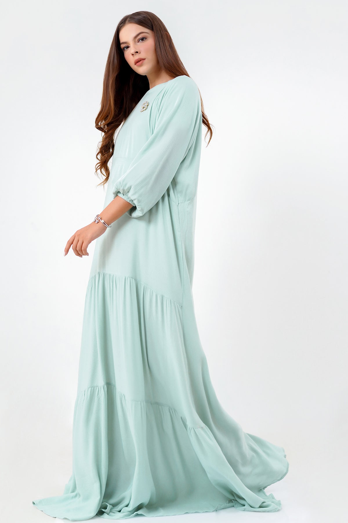 Tiered Maxi Dress - Light Blue