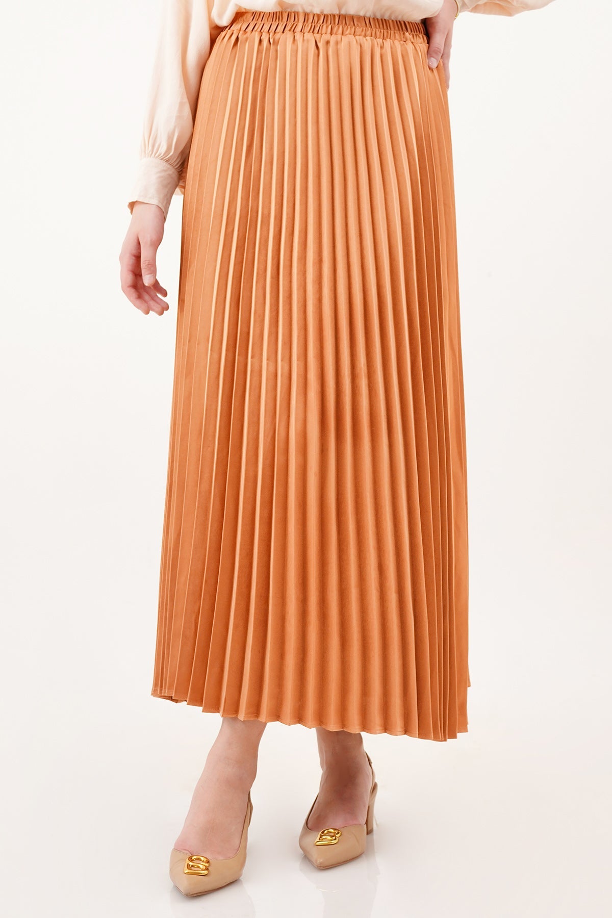 Satin Pleats Skirt - Hazel