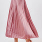 Satin Pleats Skirt - Blush