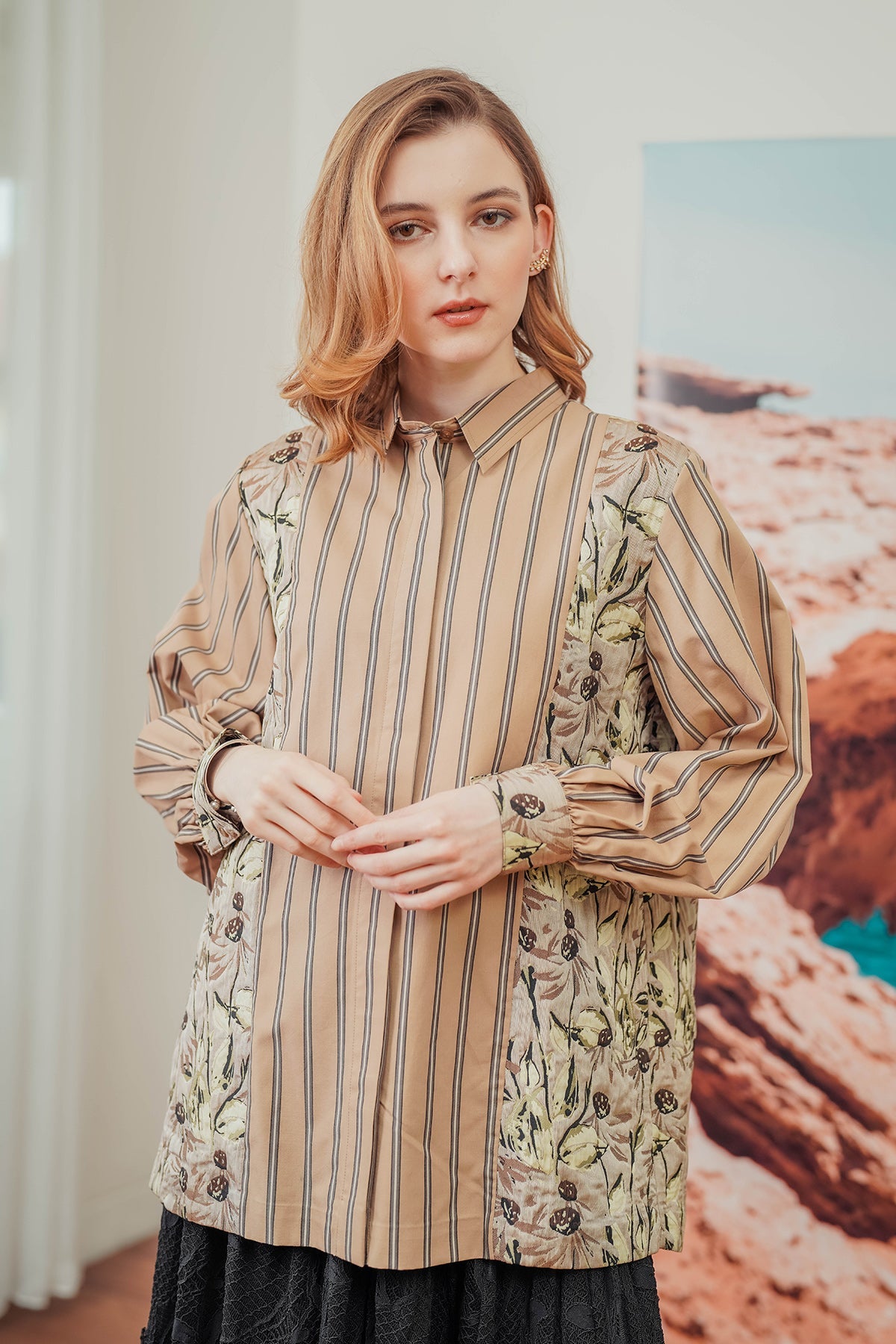 Rasha Floral Shirt - Brown