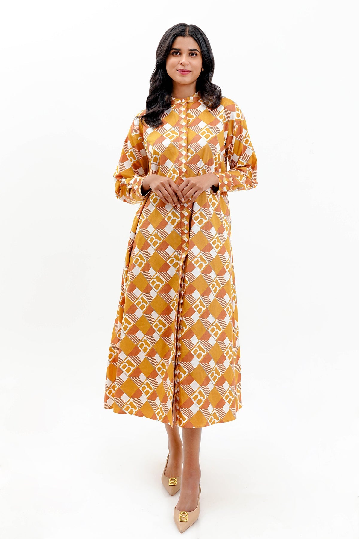 Imara Midi Shirt Dress - Mustard