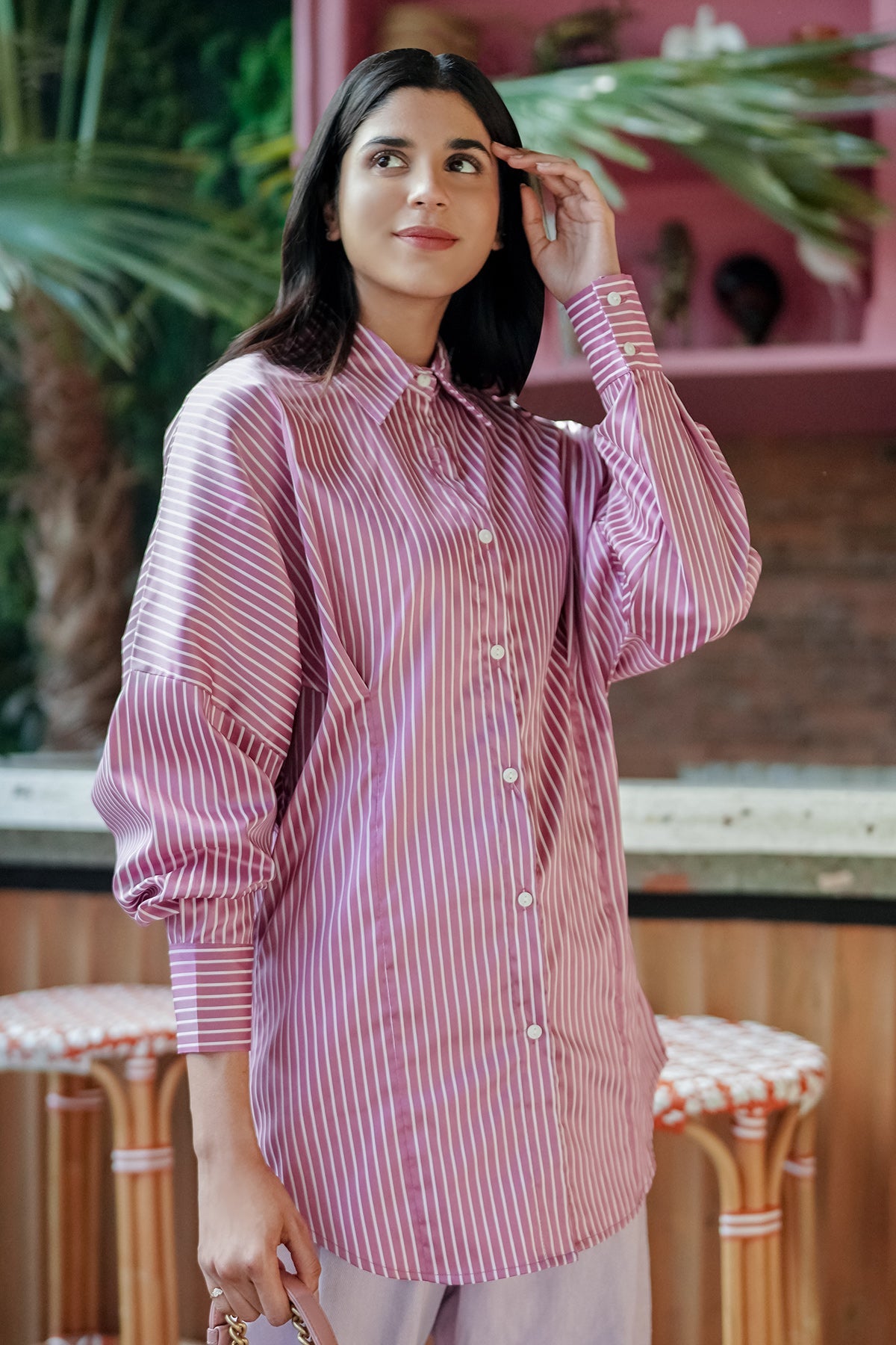 Sania Shirt - Purple Stripes