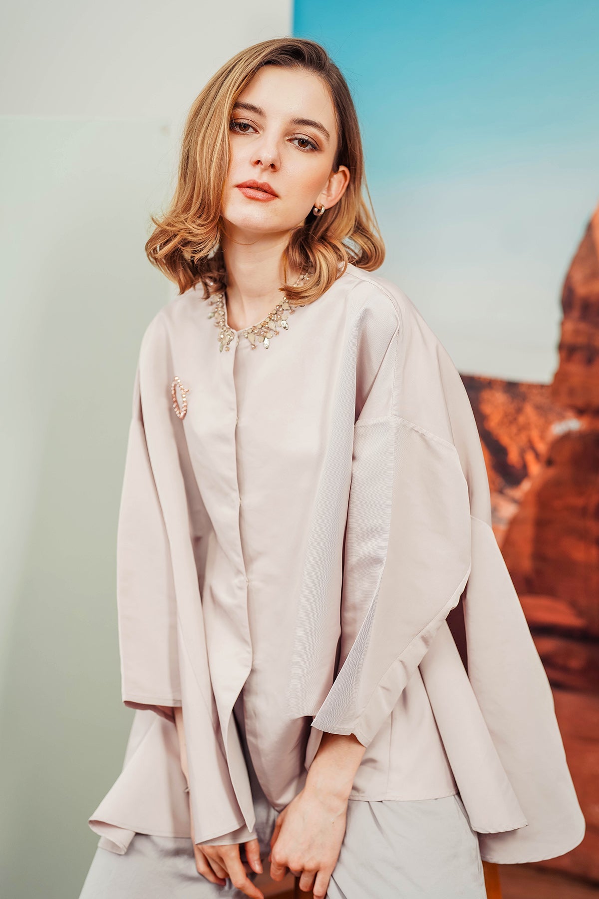 Dasha Top with Beads - Pink