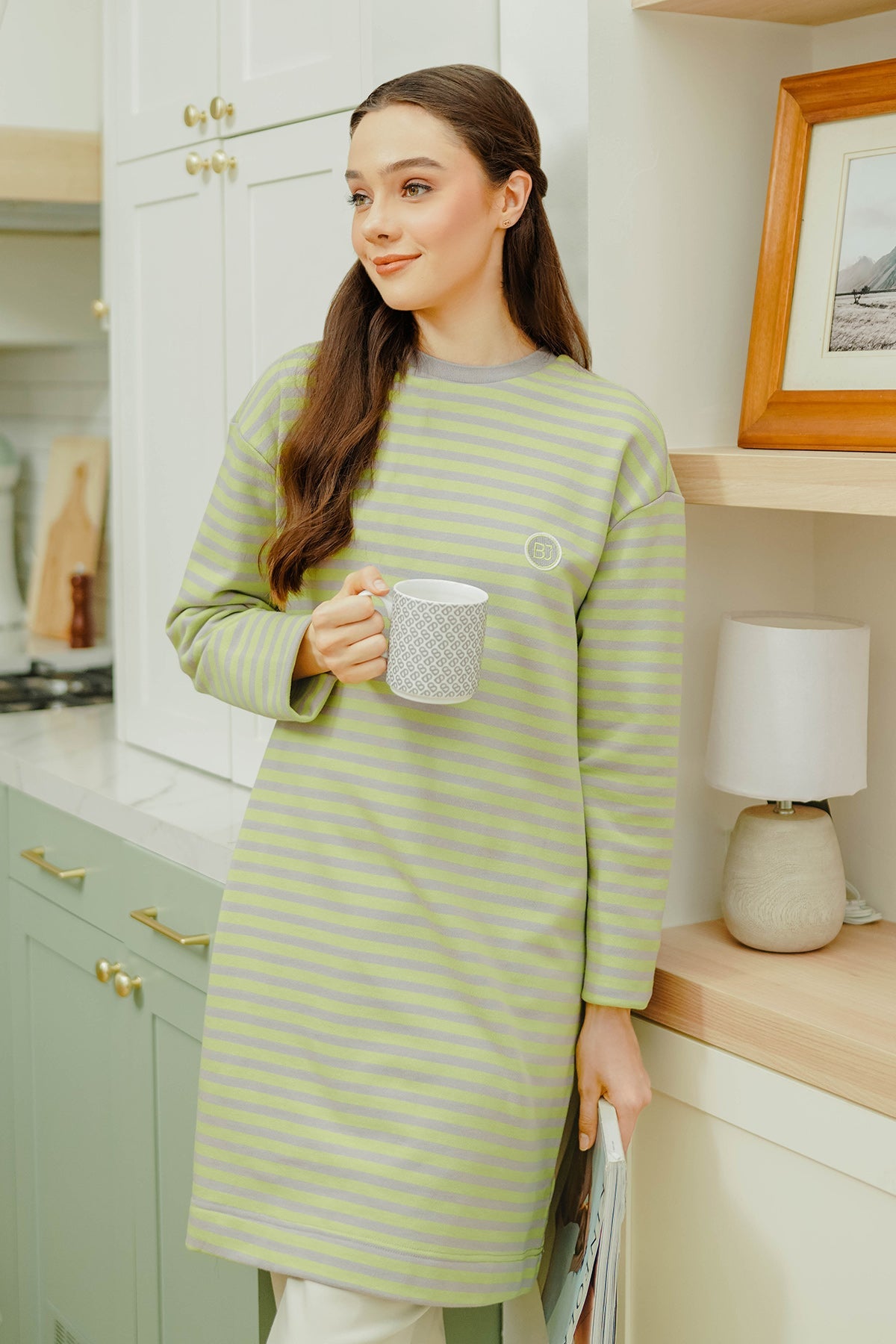Lani T-Shirt - Grey/Green