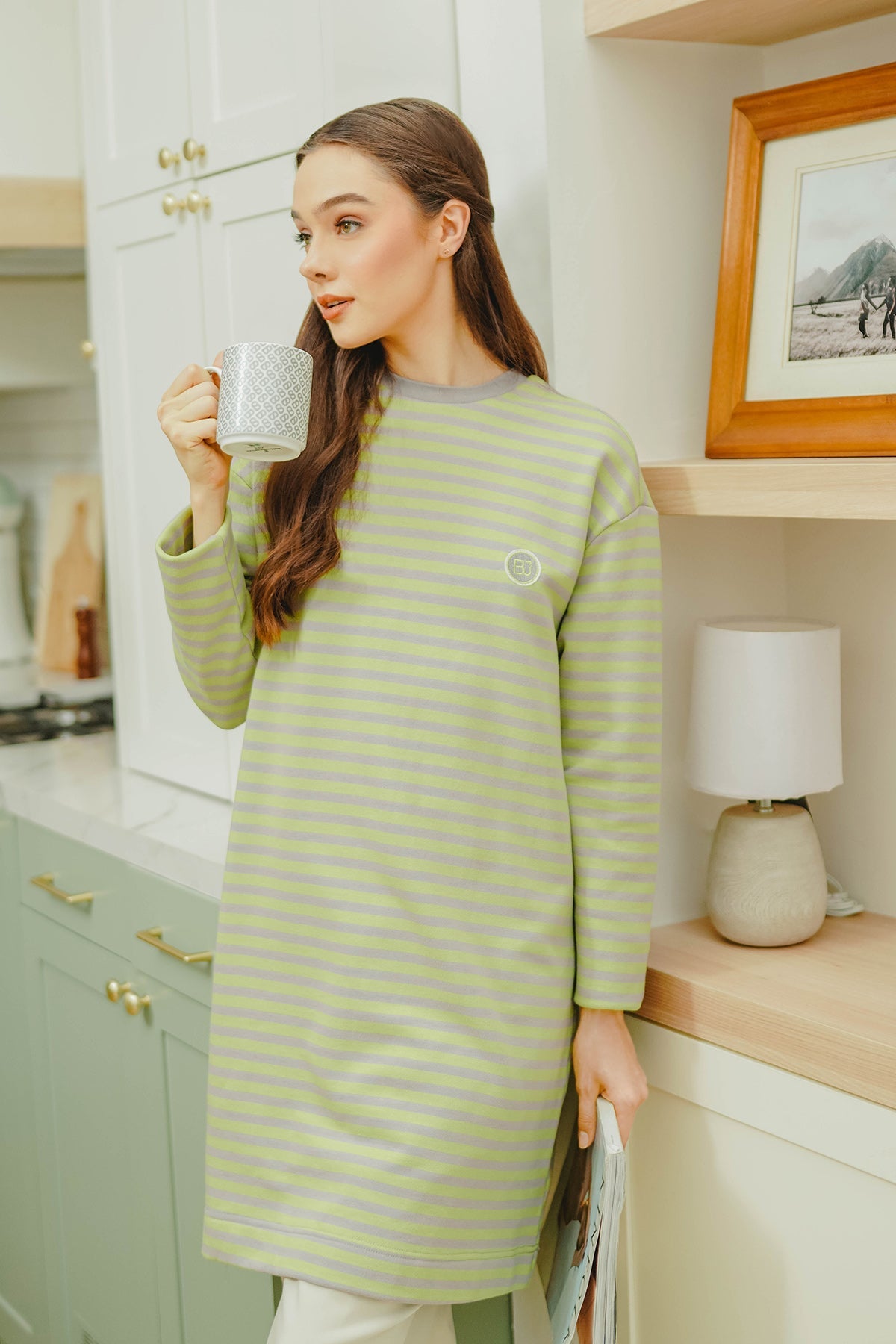 Lani T-Shirt - Grey/Green