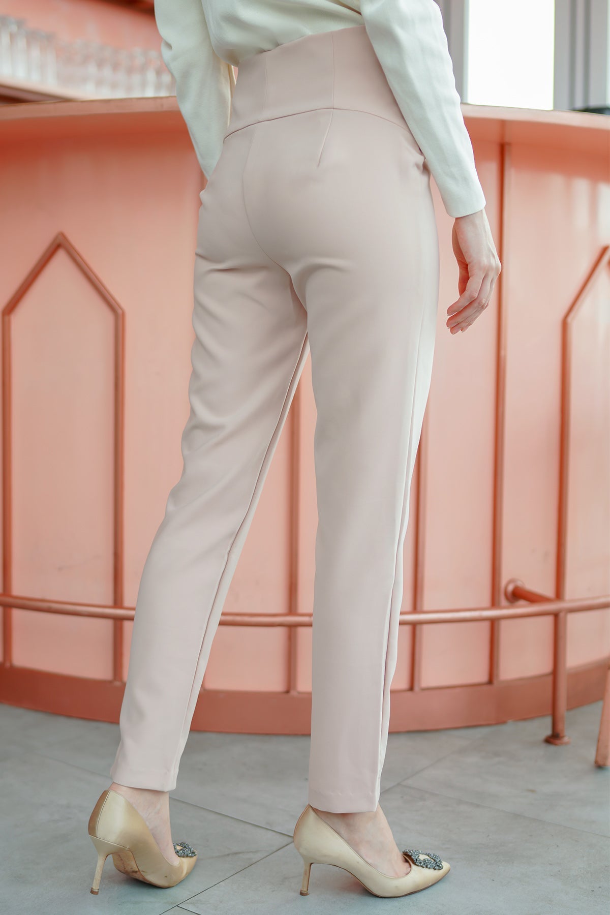 Straight Leg Pants - Cream