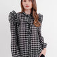 Ruffle Square Shirt - Black