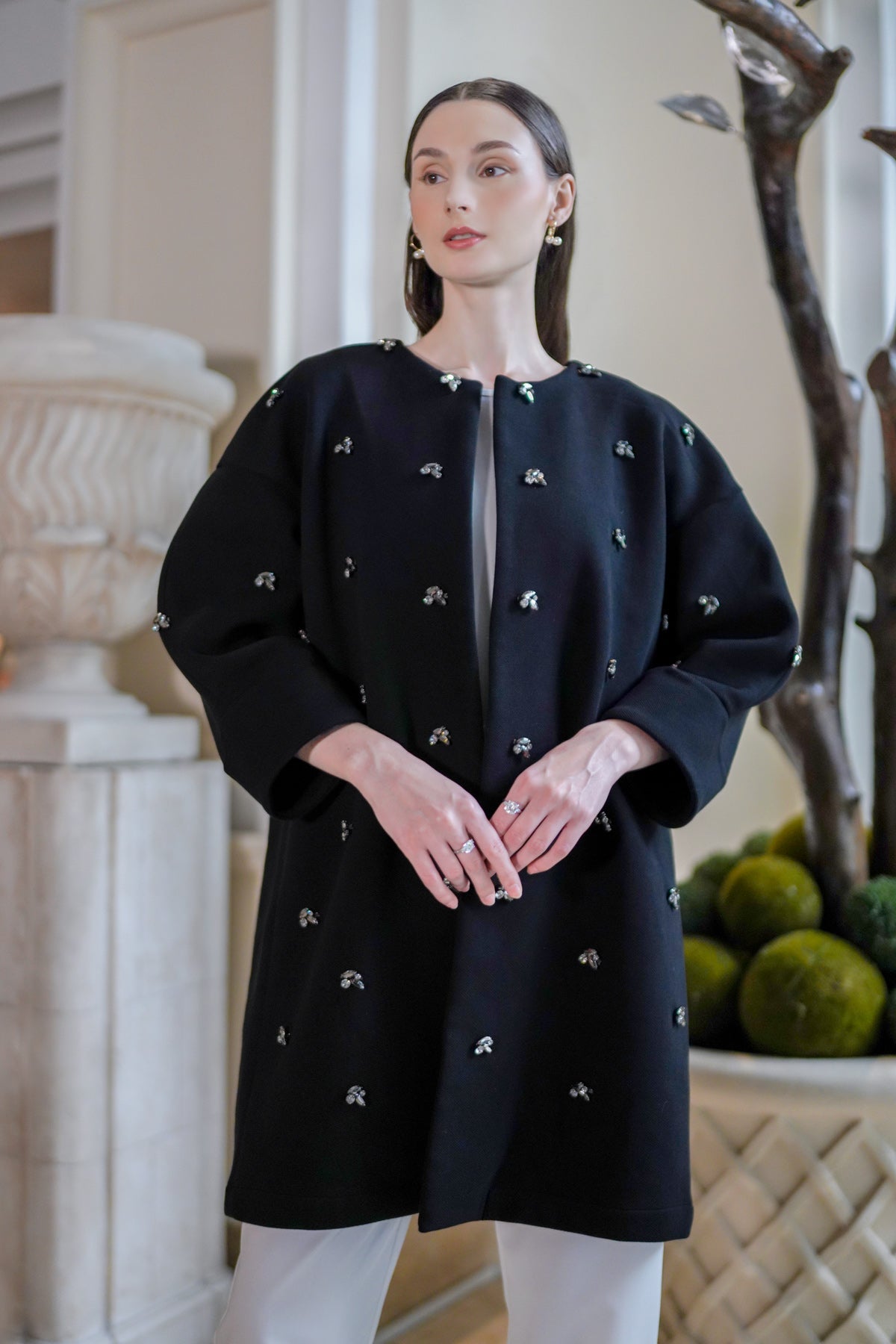 Long Outer with Full Beads - Black