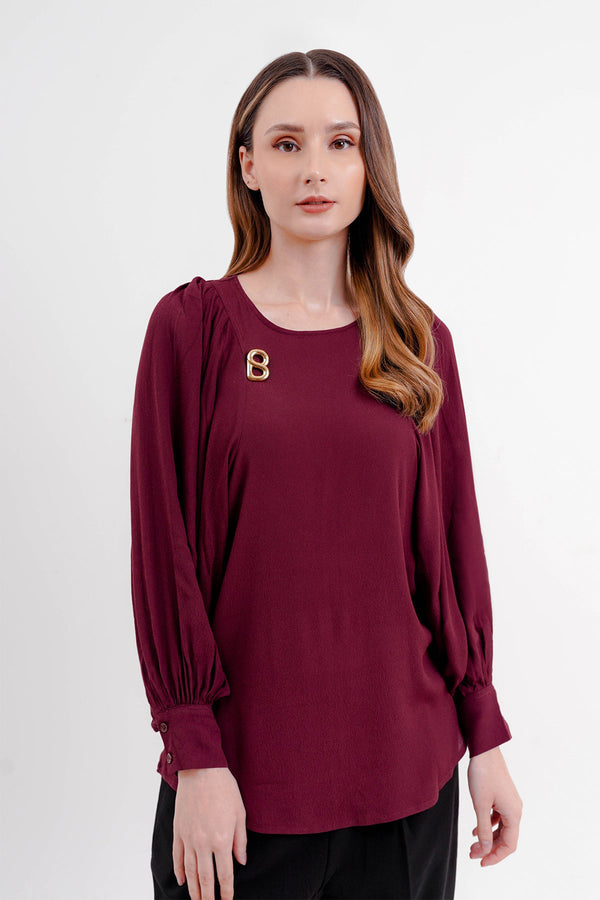Kina Blouse - Burgundy