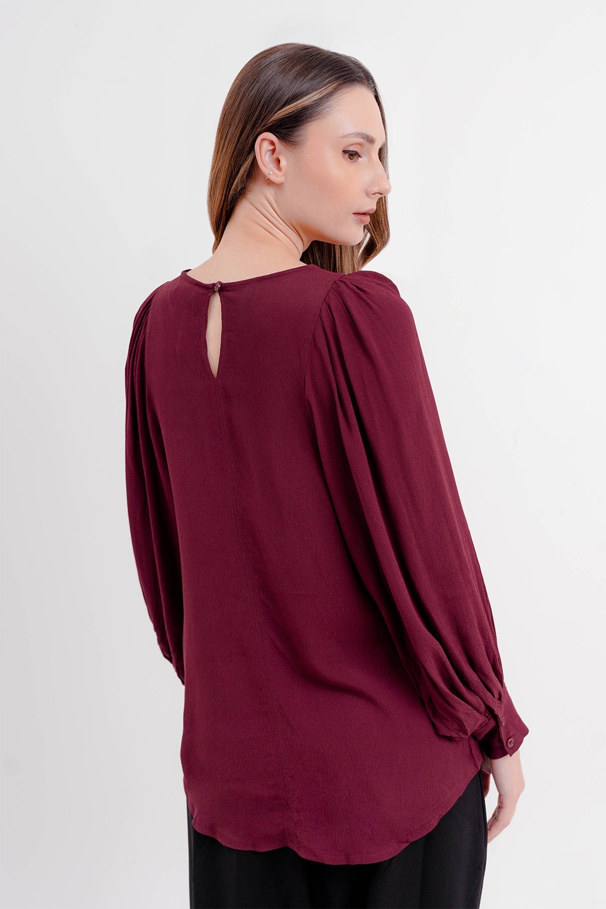 Kina Blouse - Burgundy