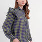 Ruffle Square Shirt - Blue