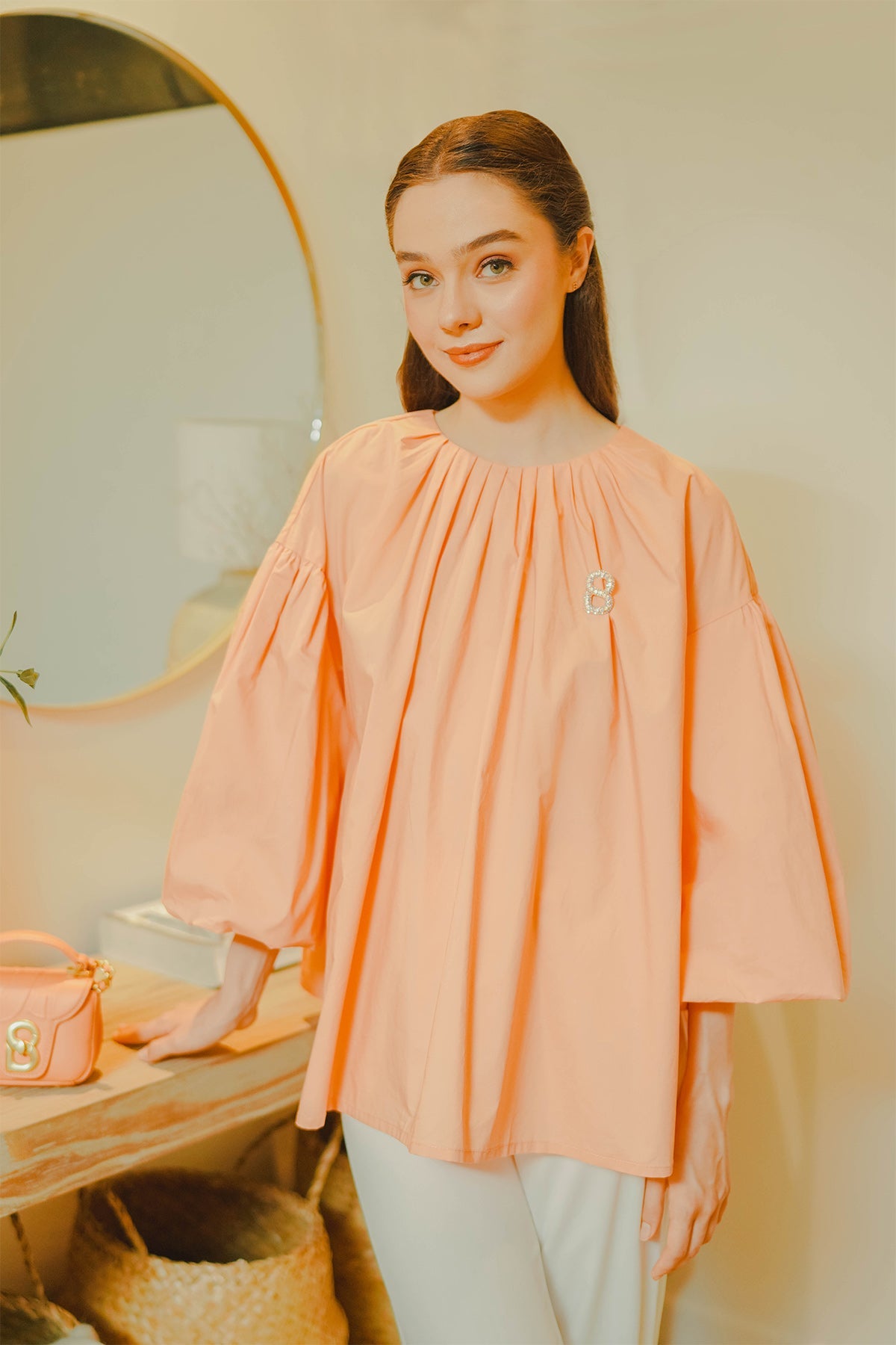 Uma Puffy Blouse - Peach