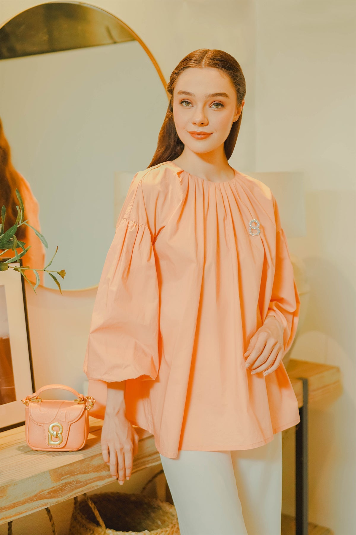 Uma Puffy Blouse - Peach