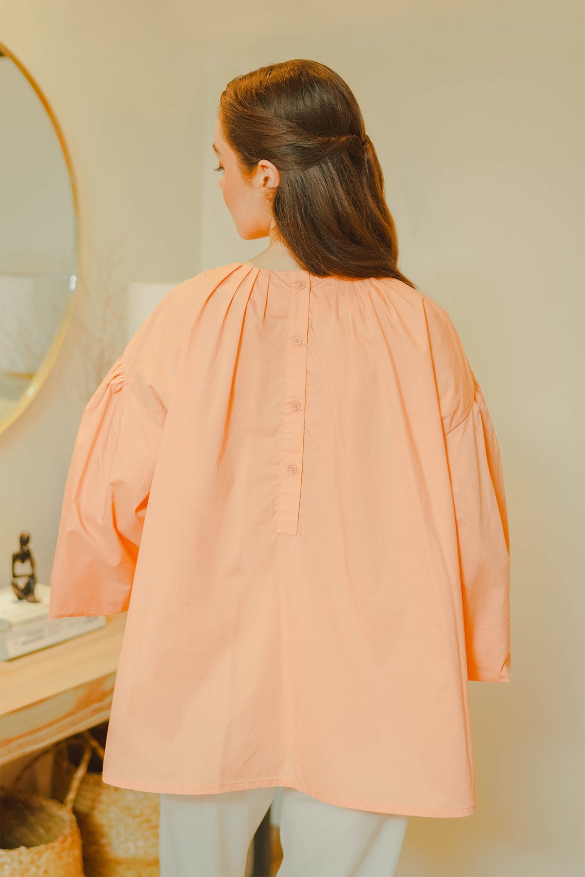 Uma Puffy Blouse - Peach
