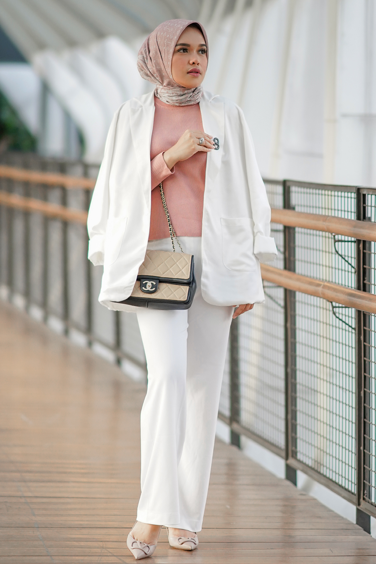 White Satin Blazer