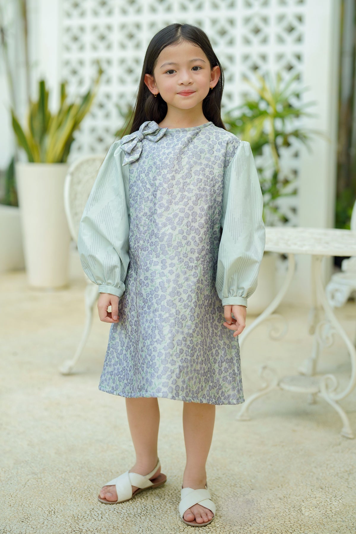 Cera Dress For Kids - Mint Purple