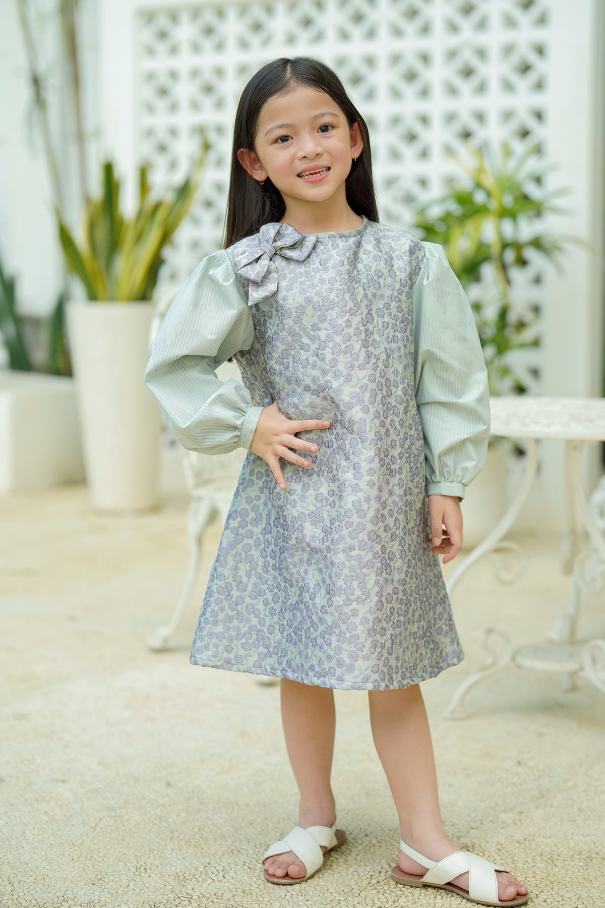 Cera Dress For Kids - Mint Purple