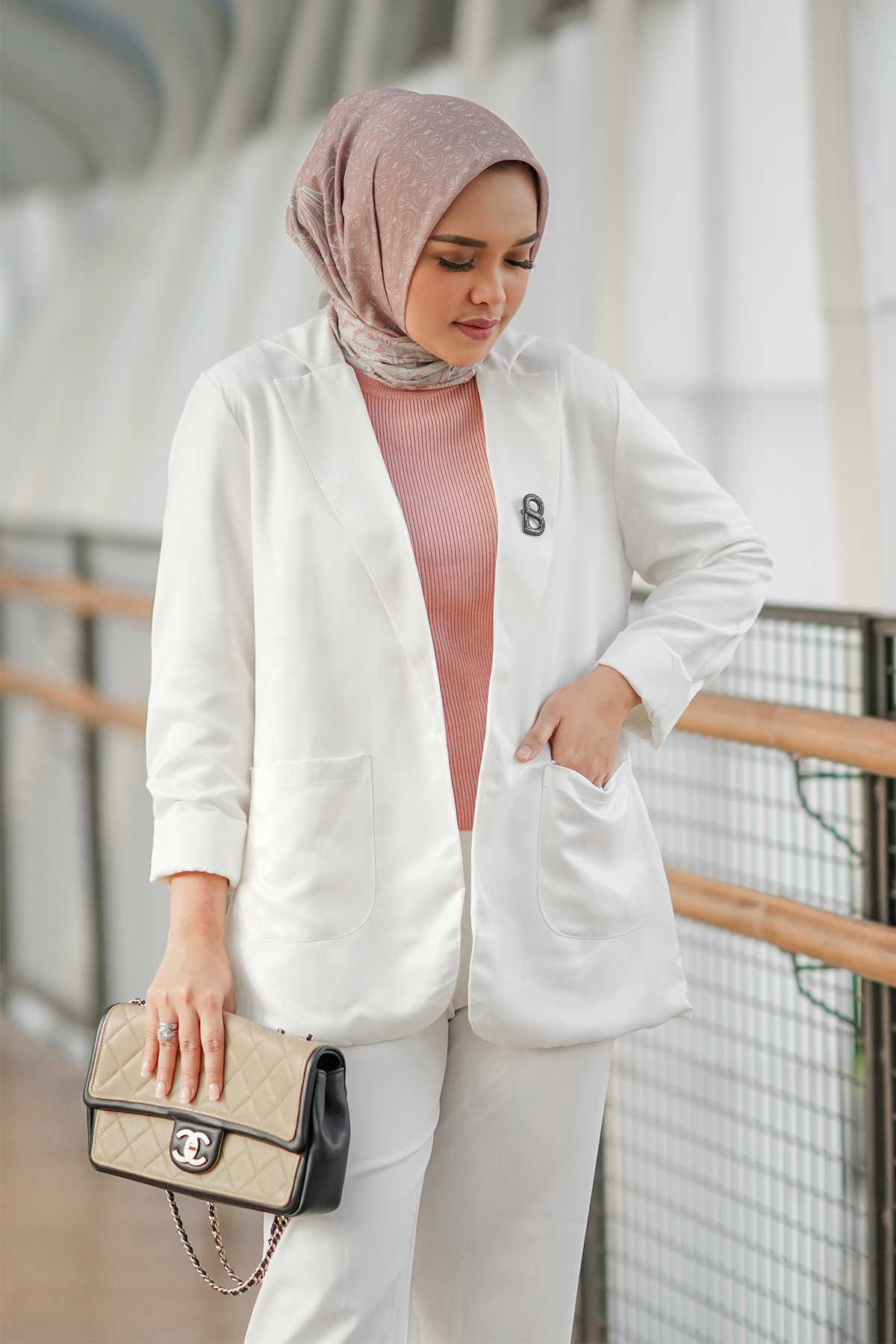 White Satin Blazer