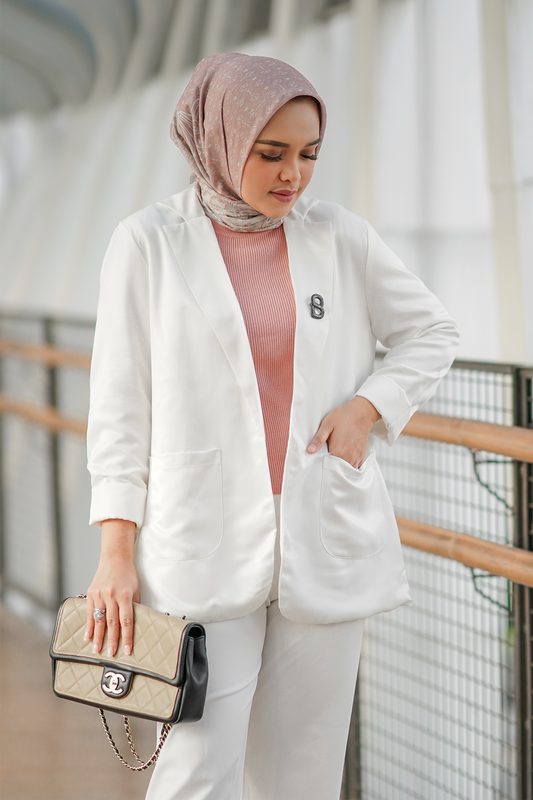 White Satin Blazer