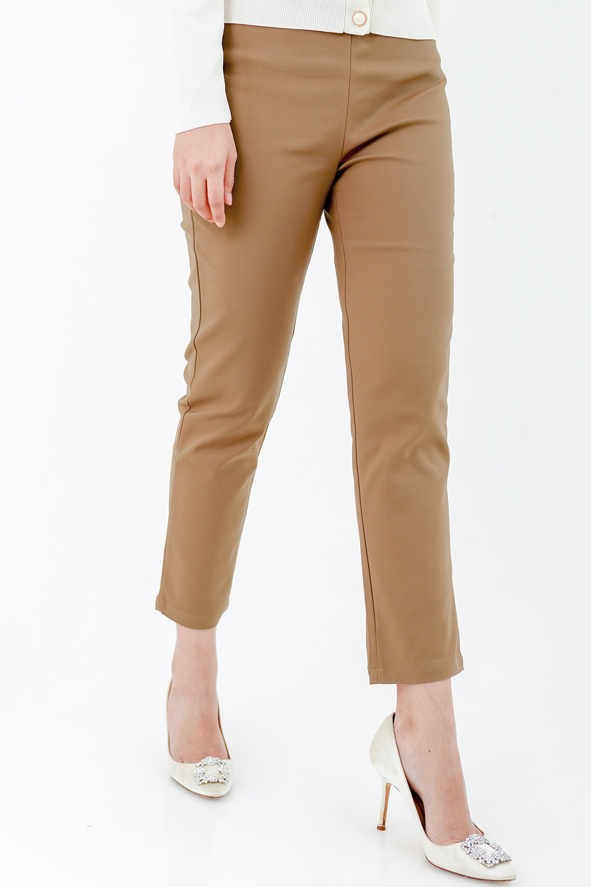 Basic Ankle Pants - Brown