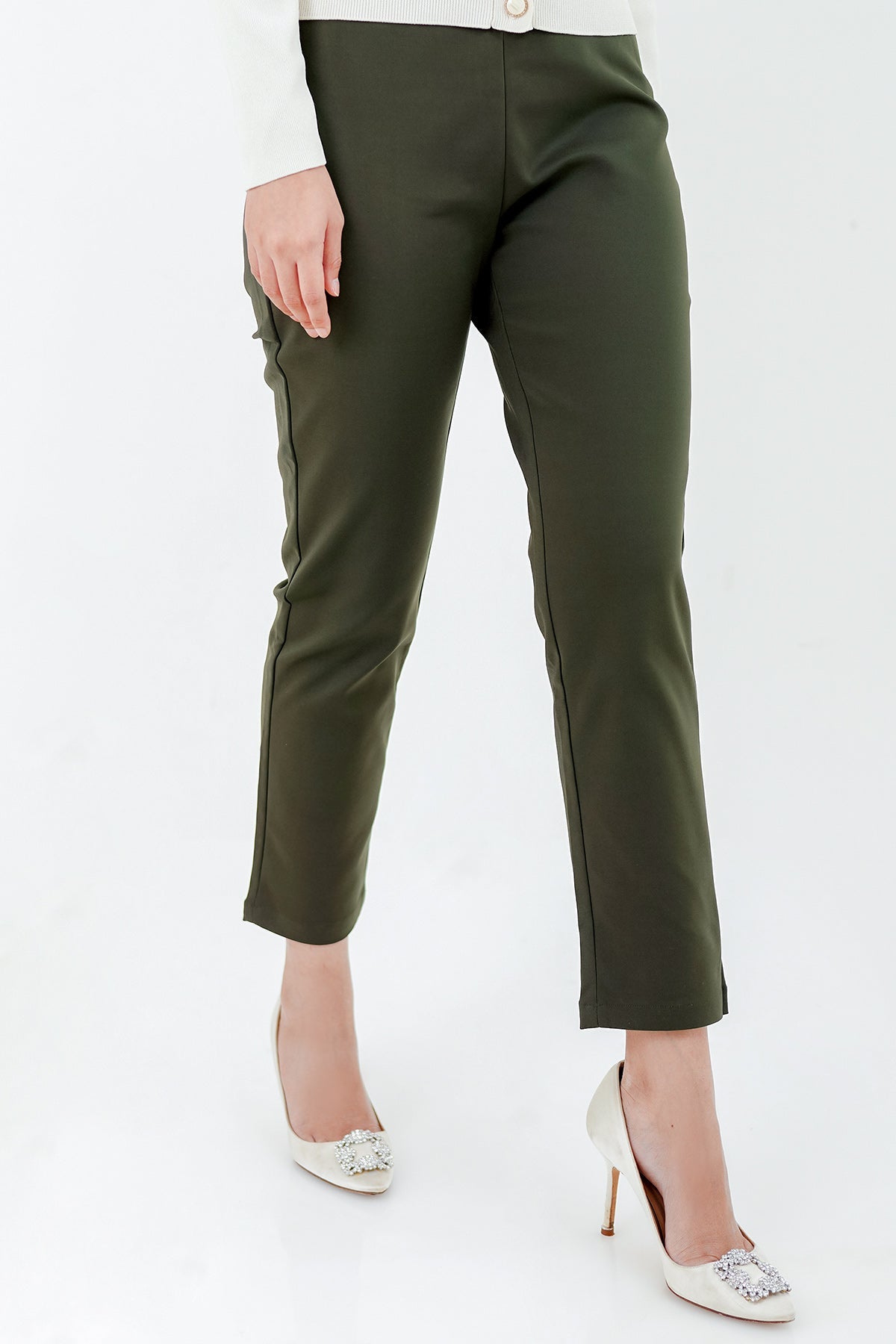 Basic Ankle Pants - Dark Green