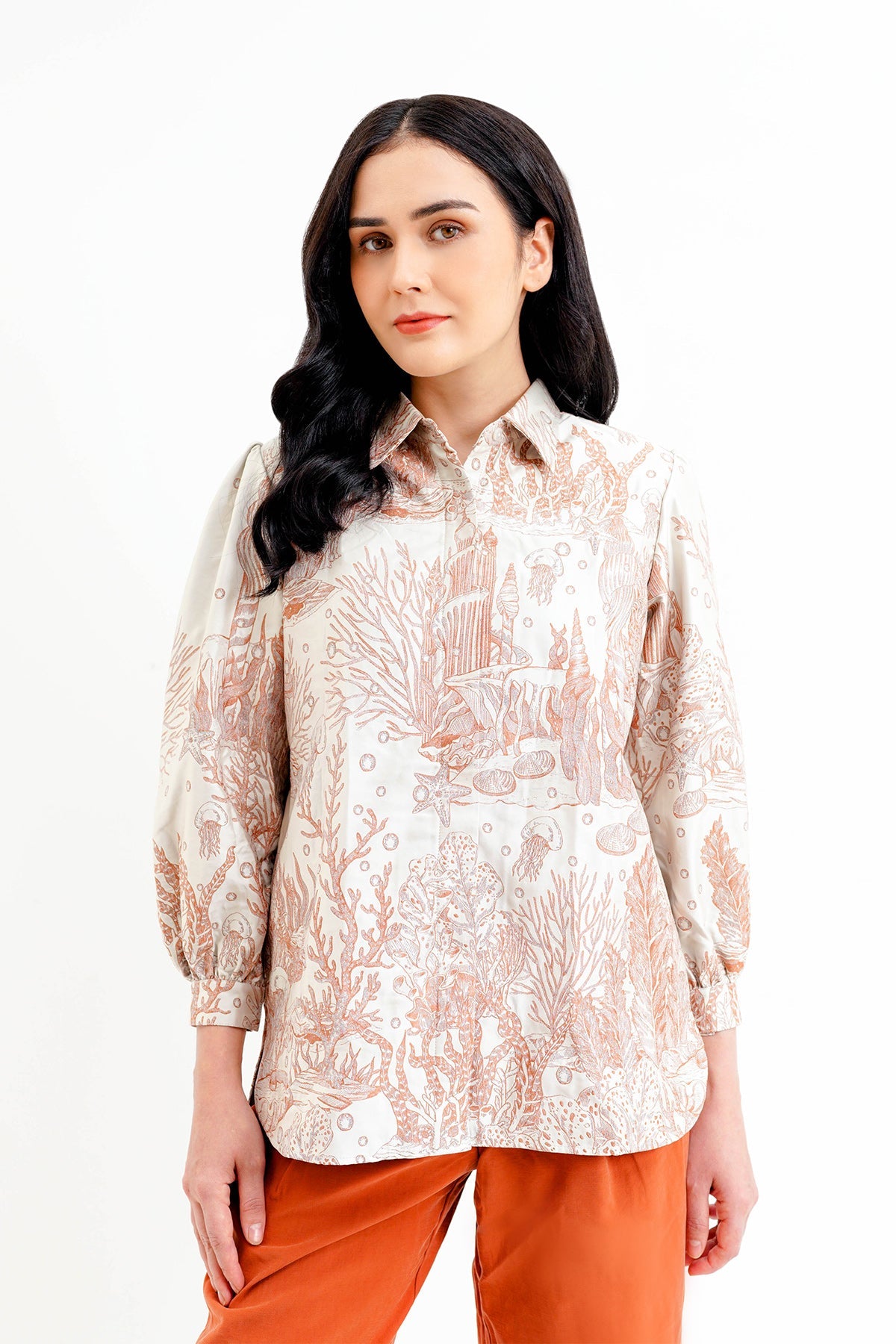 El Mar Minorca Jacquard Shirt - Orange