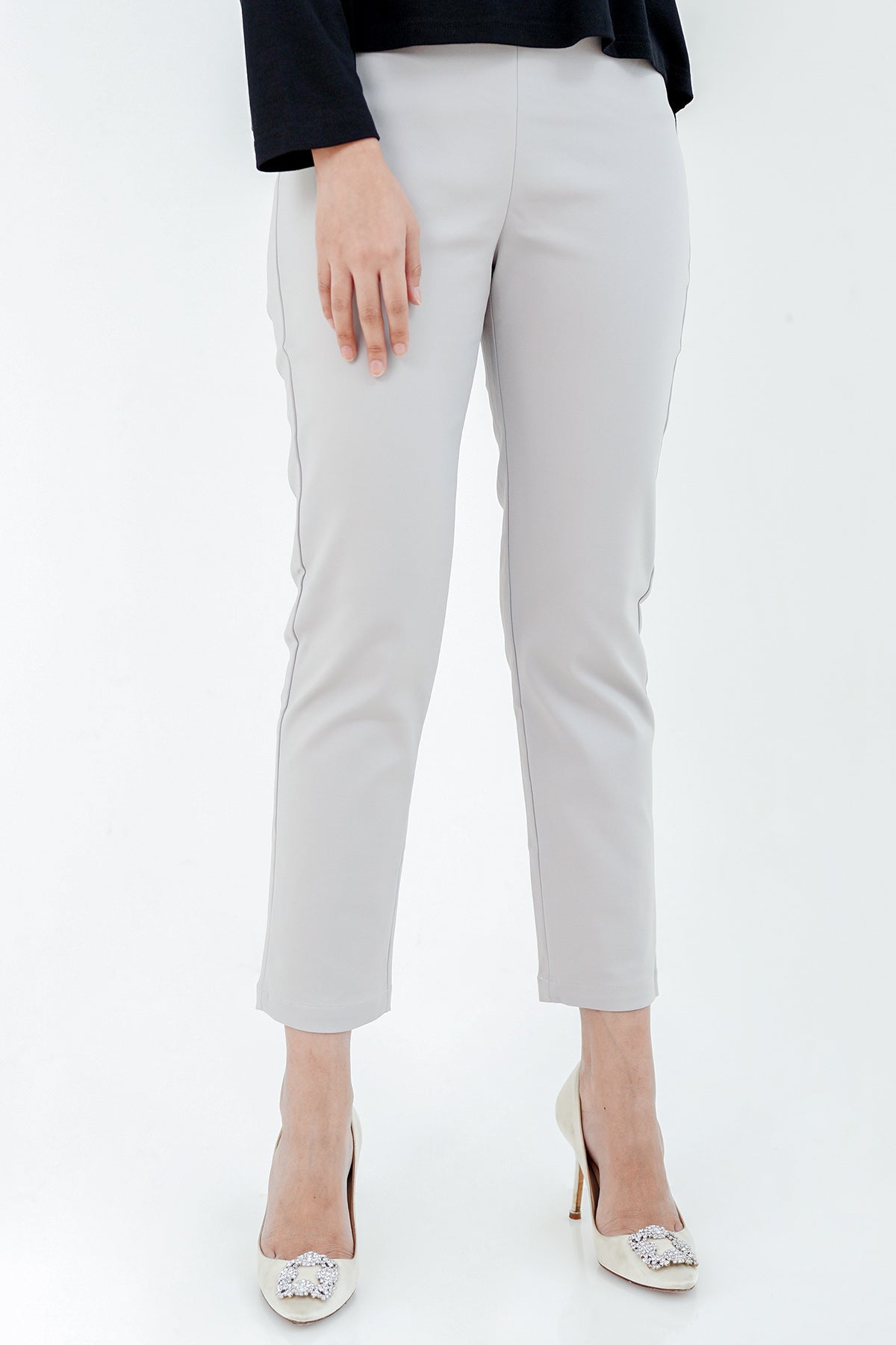 Basic Ankle Pants - Light Grey
