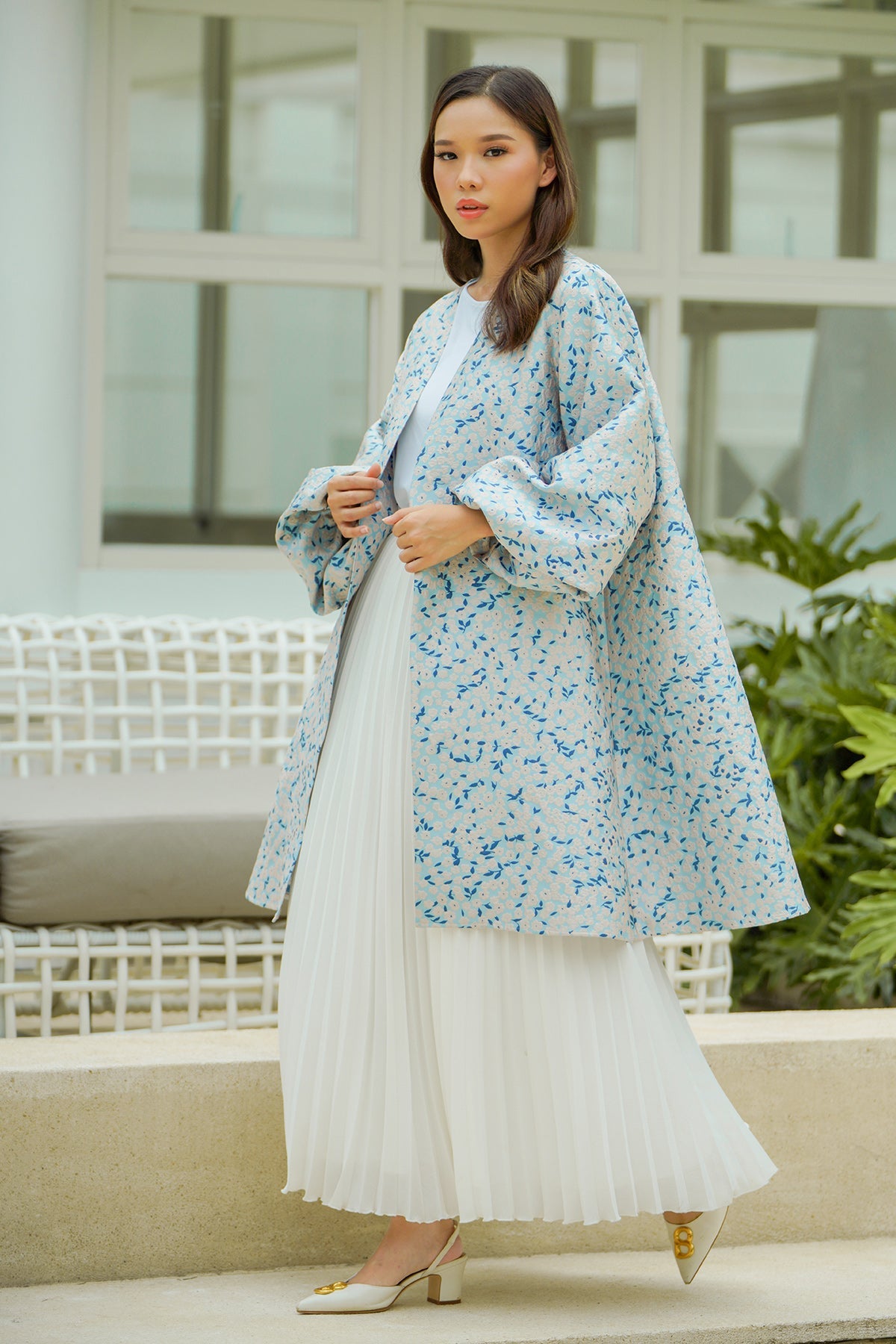 Cera Long Outer - Light Blue