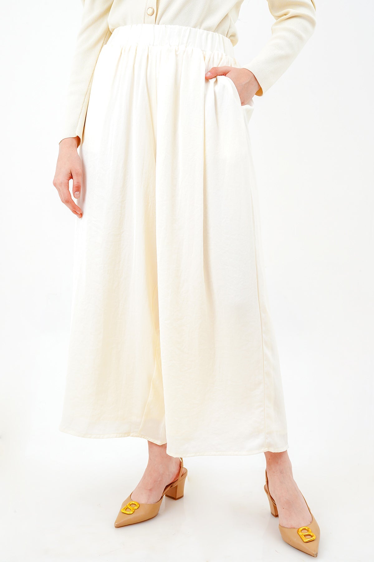 Flowy Wide Pants - Broken White