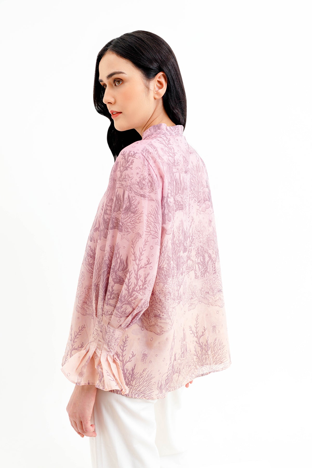 El Mar Minorca Shirt with Puff Sleeve - Wisteria