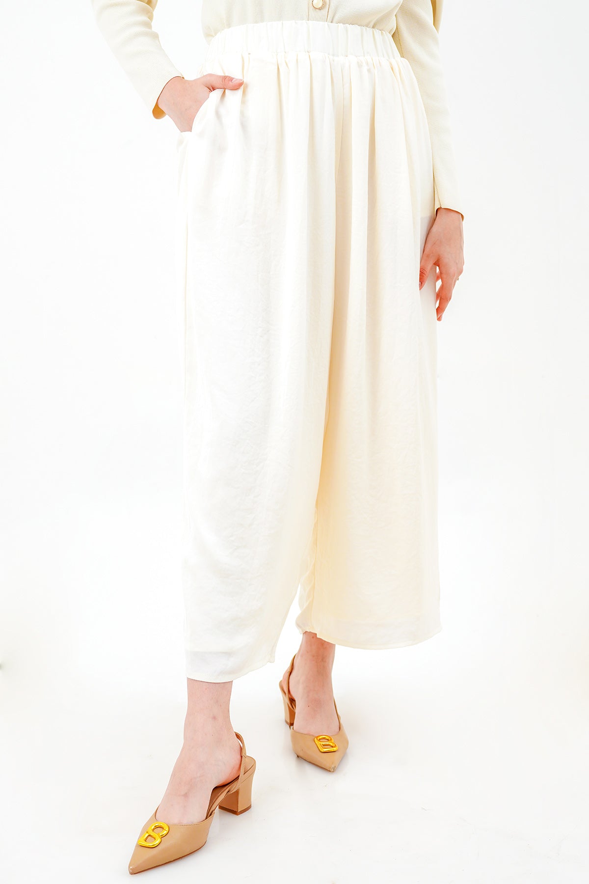 Flowy Wide Pants - Broken White