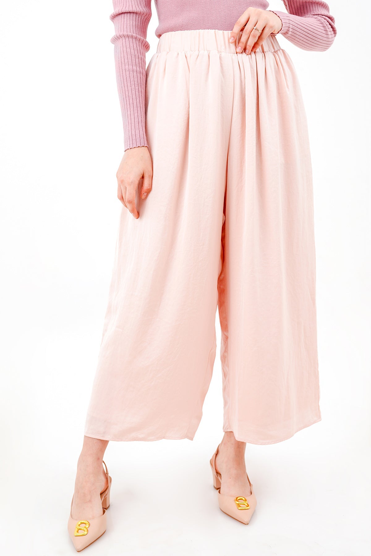 Flowy Wide Pants - Soft Pink