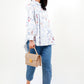 Nautical Shirt with Puff Sleeve - White