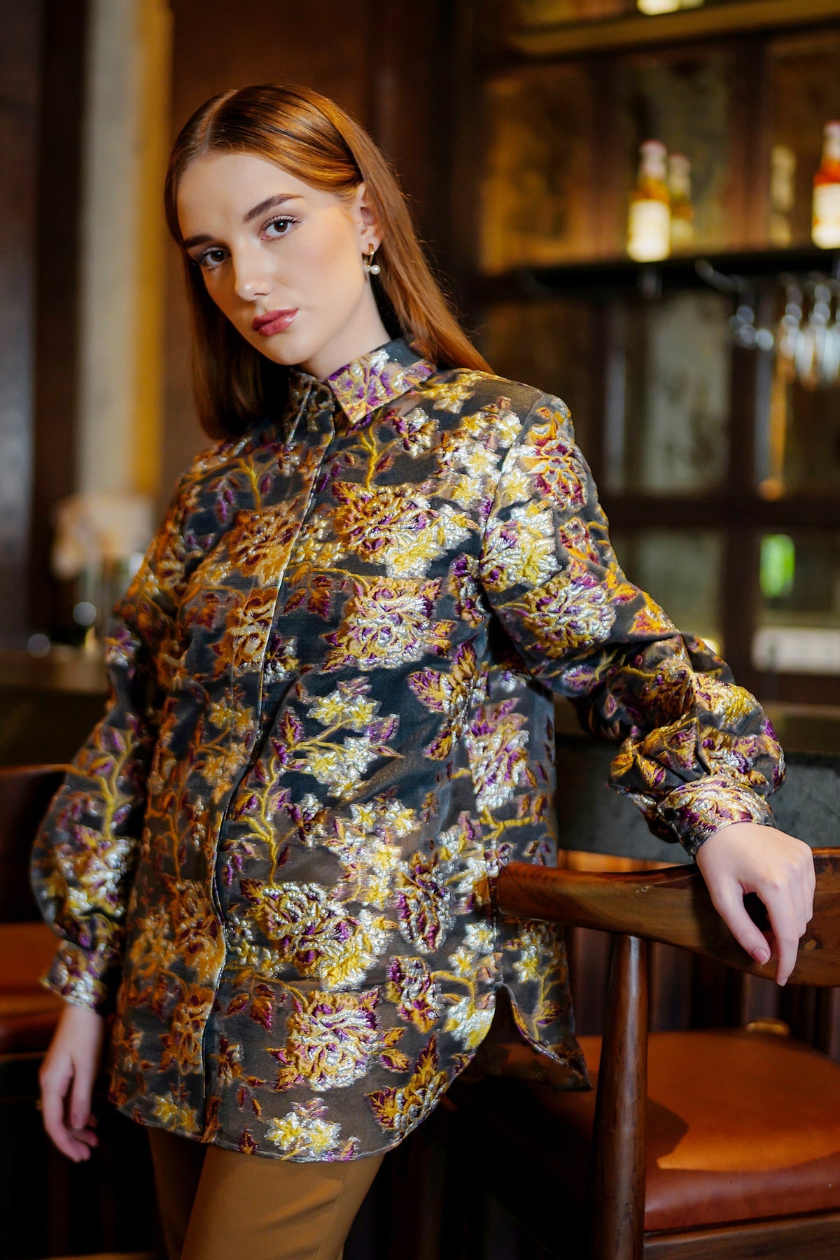 Jacquard Shirt - Brown