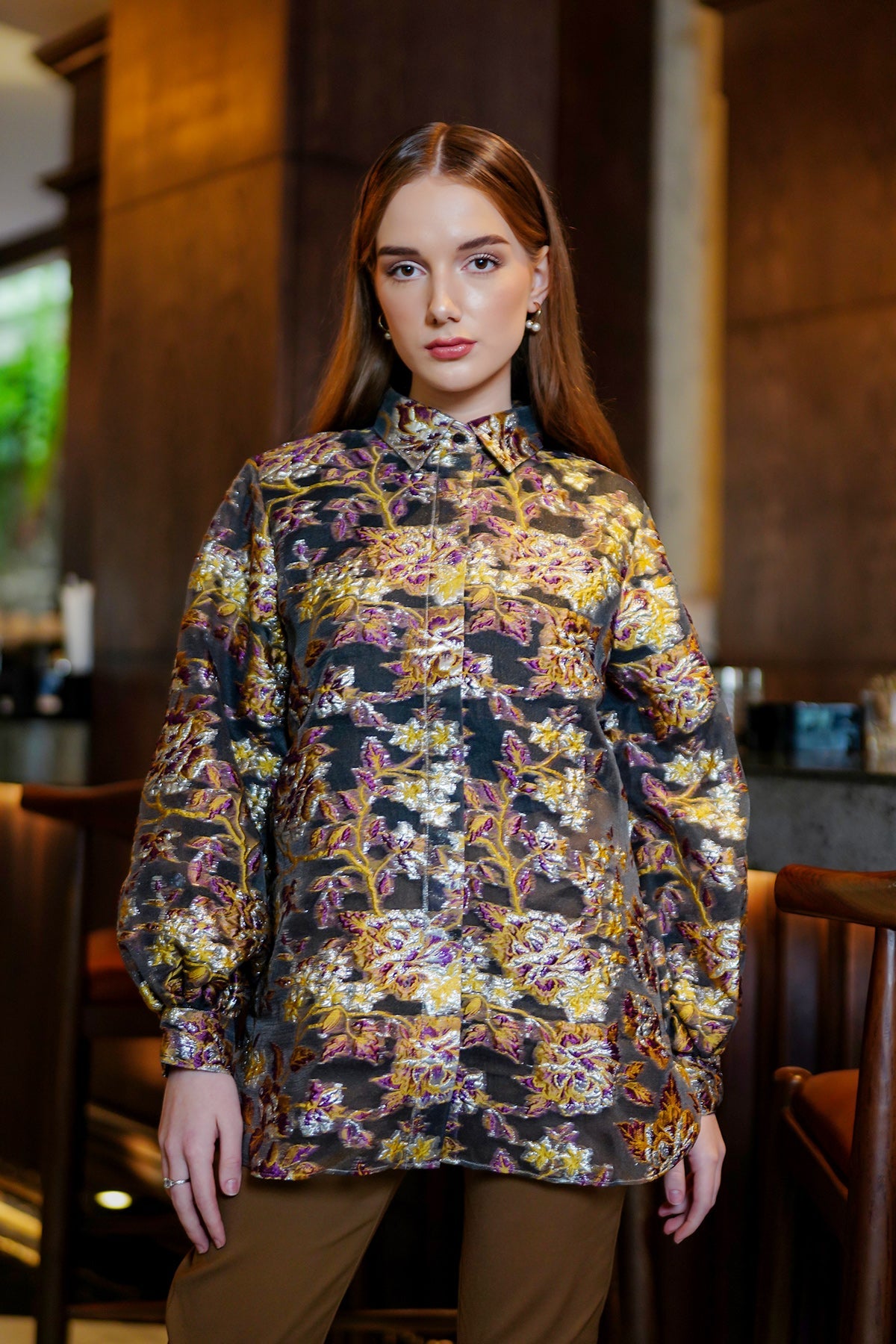 Jacquard Shirt - Brown