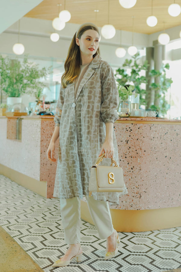 Monogram Long Outer - Beige