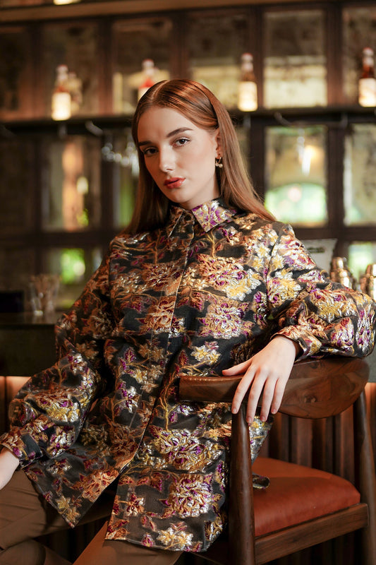 Jacquard Shirt - Brown