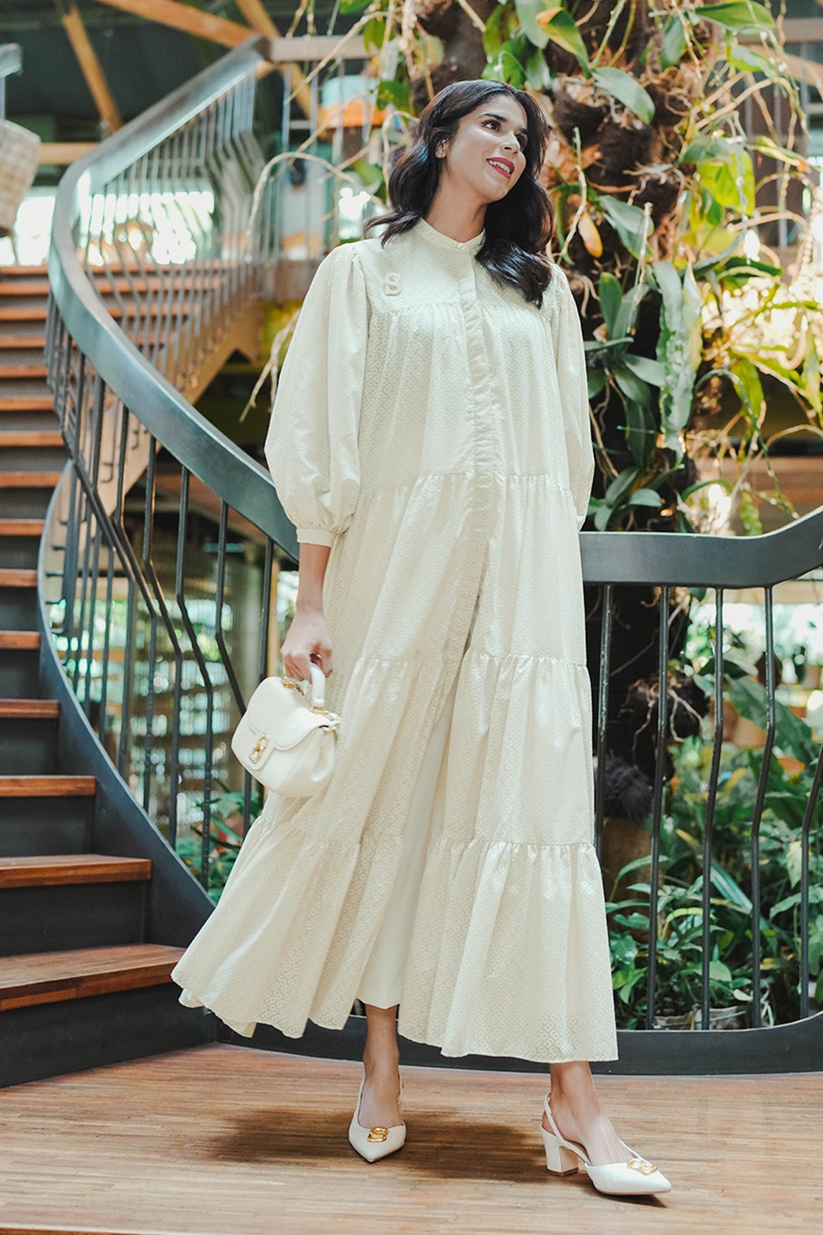 Tapis Tiered Maxi Dress - Cream