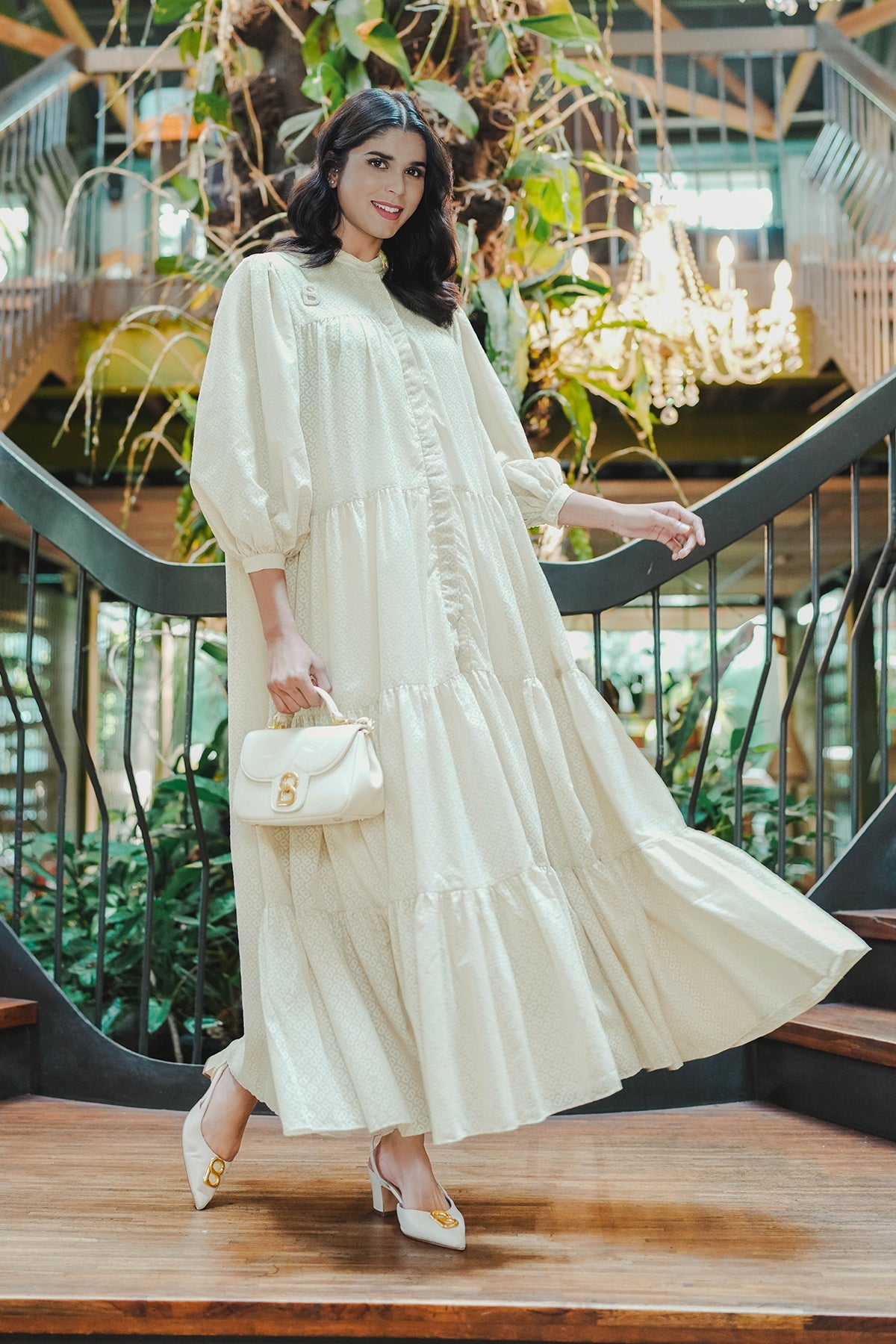 Tapis Tiered Maxi Dress - Cream