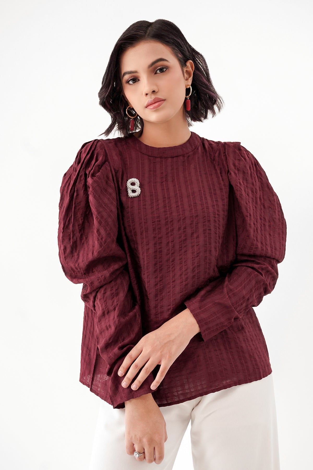 Mina Puff Sleeve - Plum
