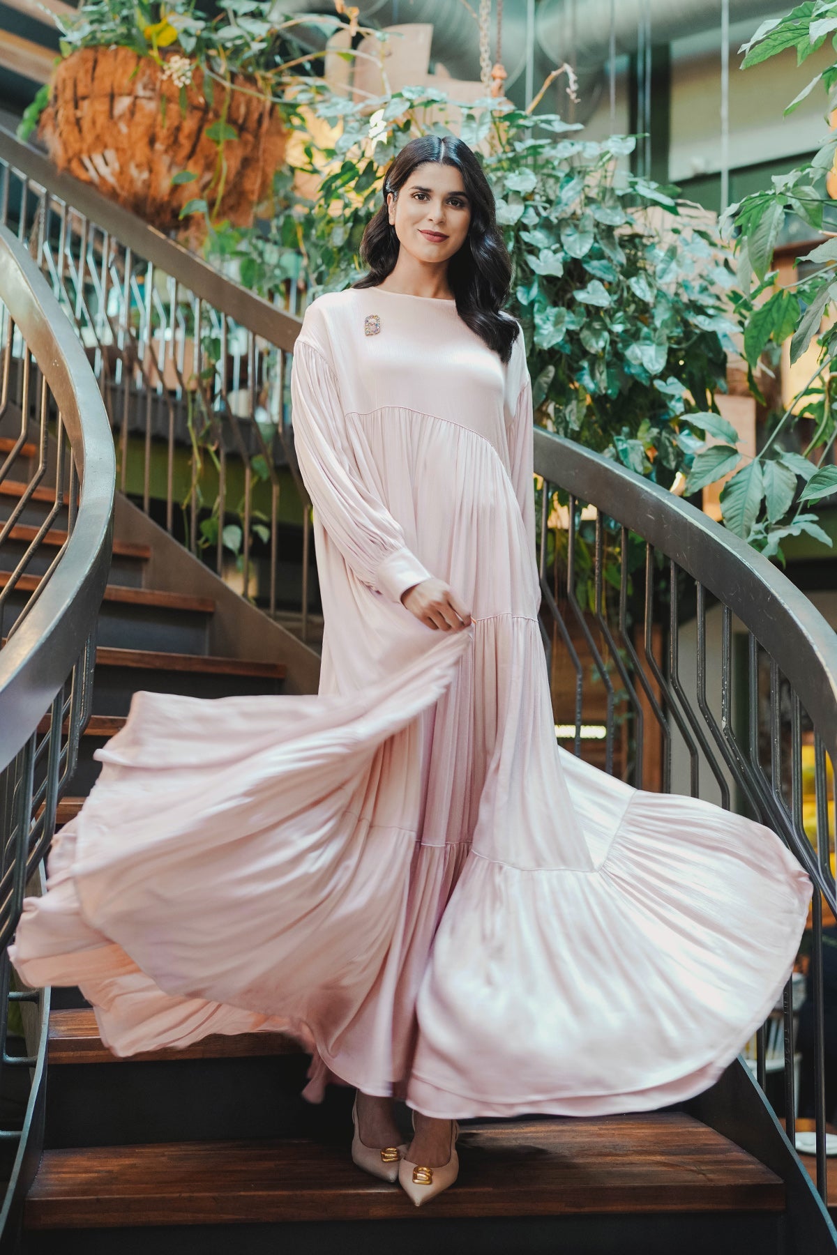 Meza Tiered Maxi Dress - Pink