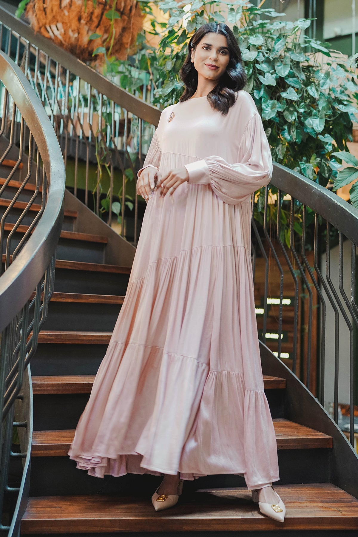 Meza Tiered Maxi Dress - Pink