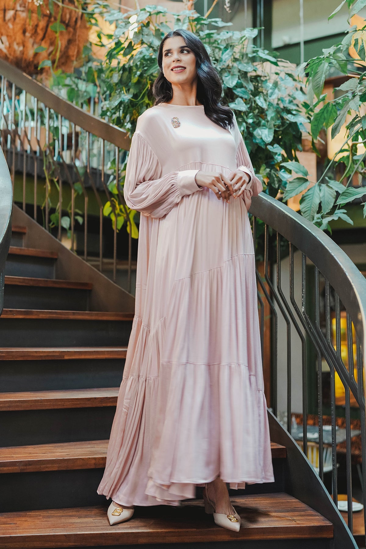 Meza Tiered Maxi Dress - Pink