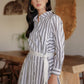 Ola Shirt with Belt - White/Black Stripes