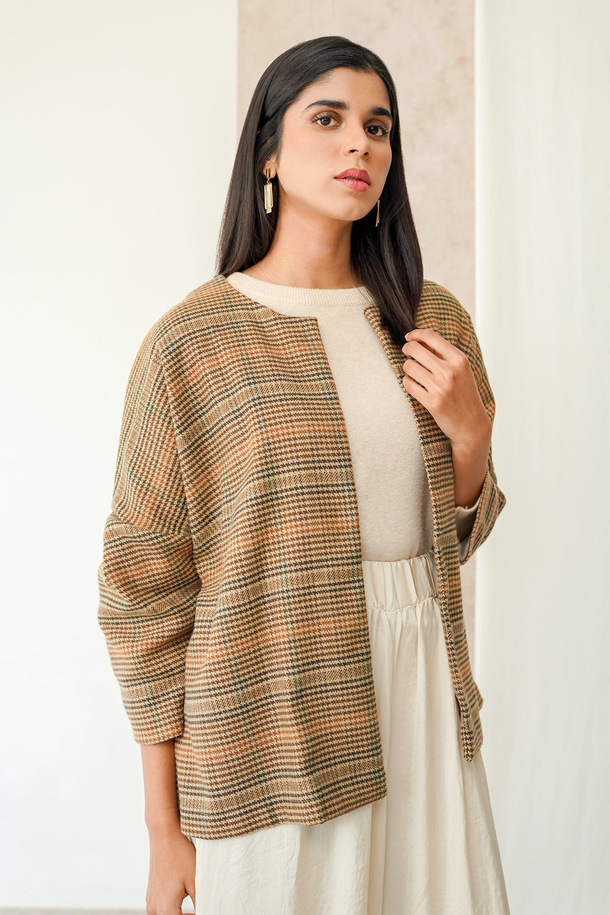 Donna Outer - Brown Plaid