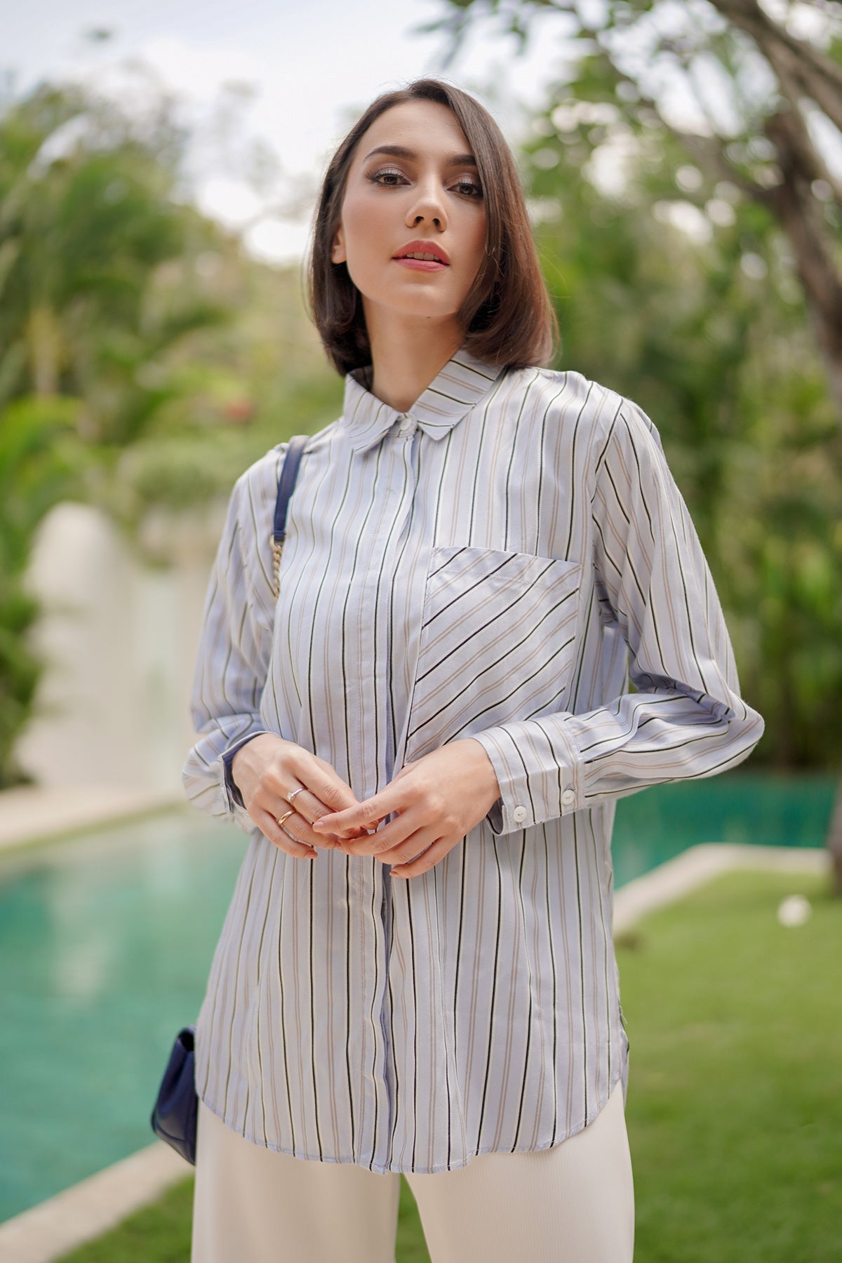 Zarina Shirt - Blue Stripes