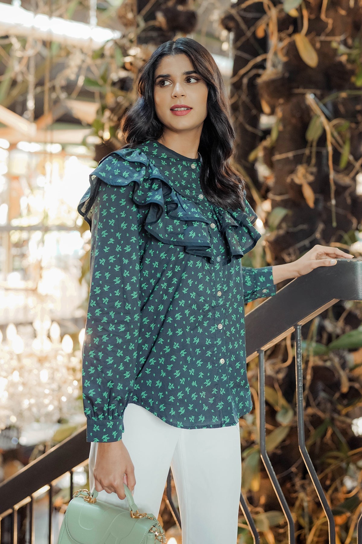 Alice Ruffle Shirt - Black