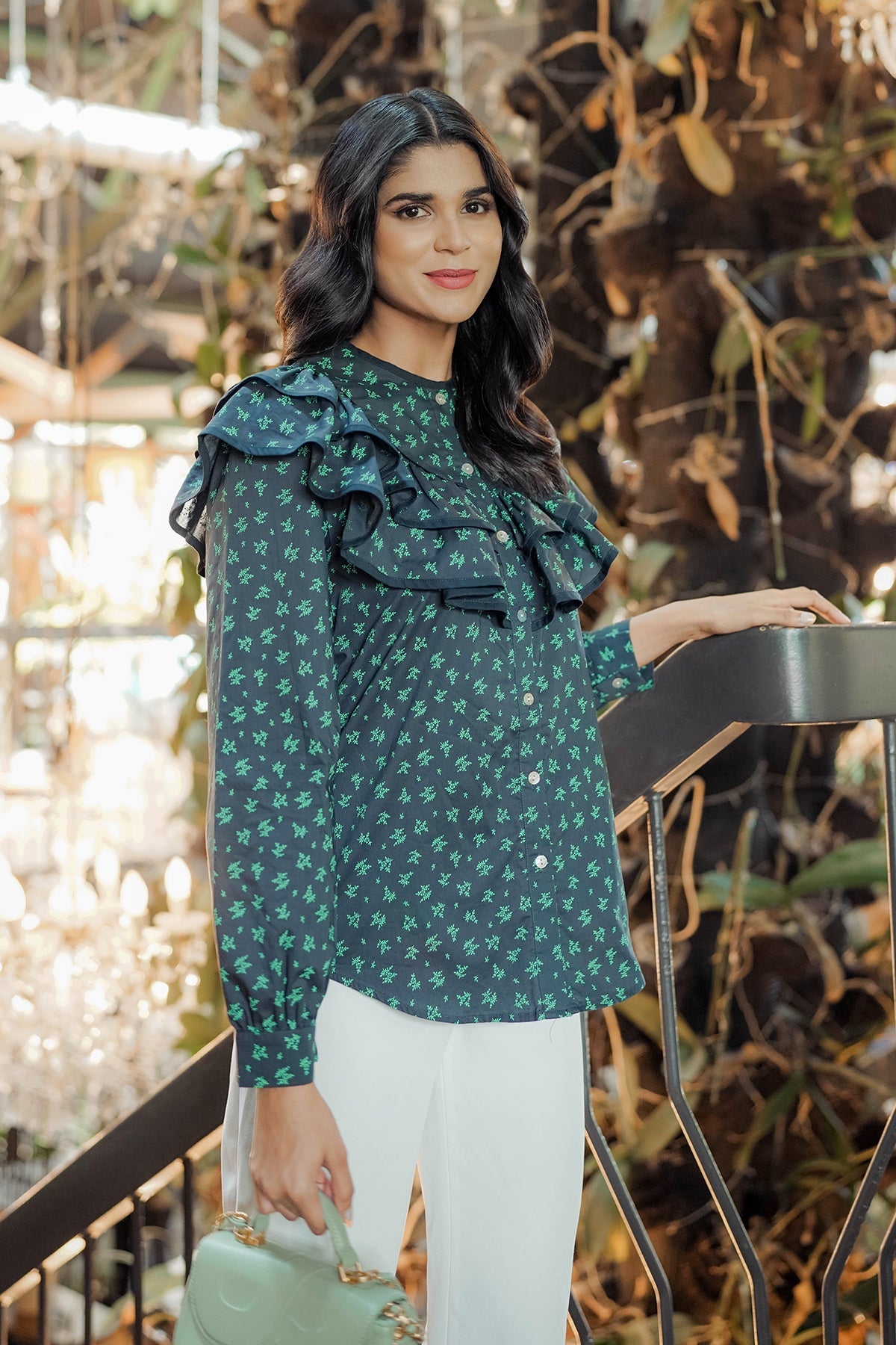Alice Ruffle Shirt - Black