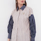 Yaya Shirt - Cream/Blue