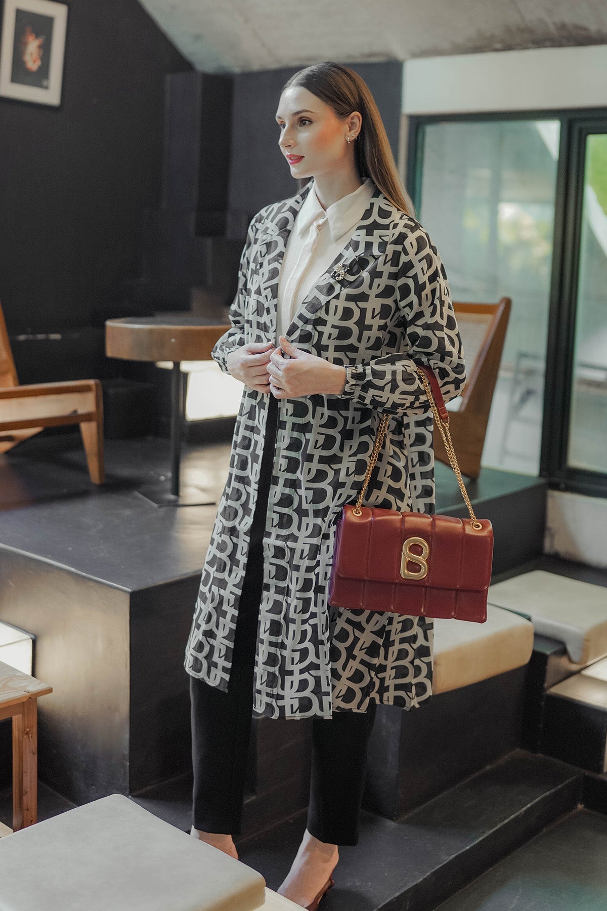 Monogram Long Outer - Black Reverse